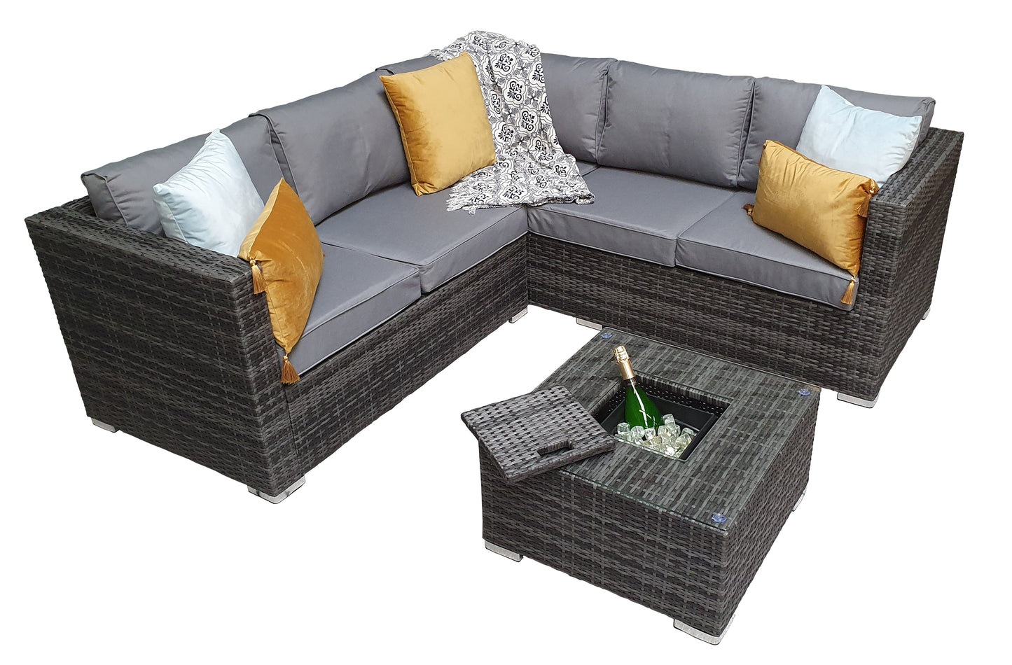 Signature Weave - Georgia Outdoor Corner Sofa with Ice Bucket Coffee Table