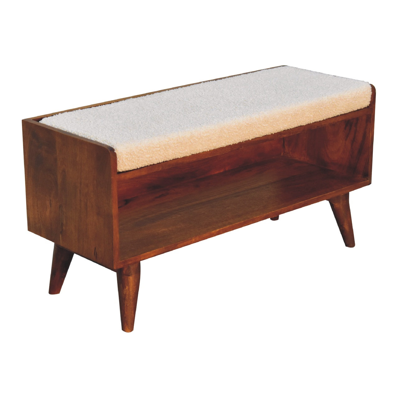 Boucle Nordic Storage Bench