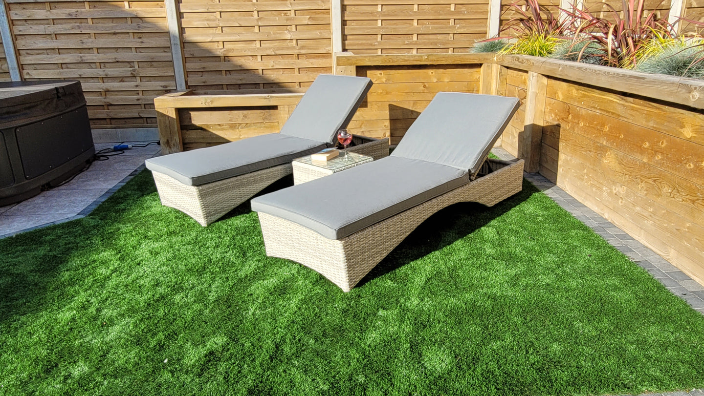 Signature Weave - Outdoor Furniture - Meghan - Sunlounger Set With Drinks Table