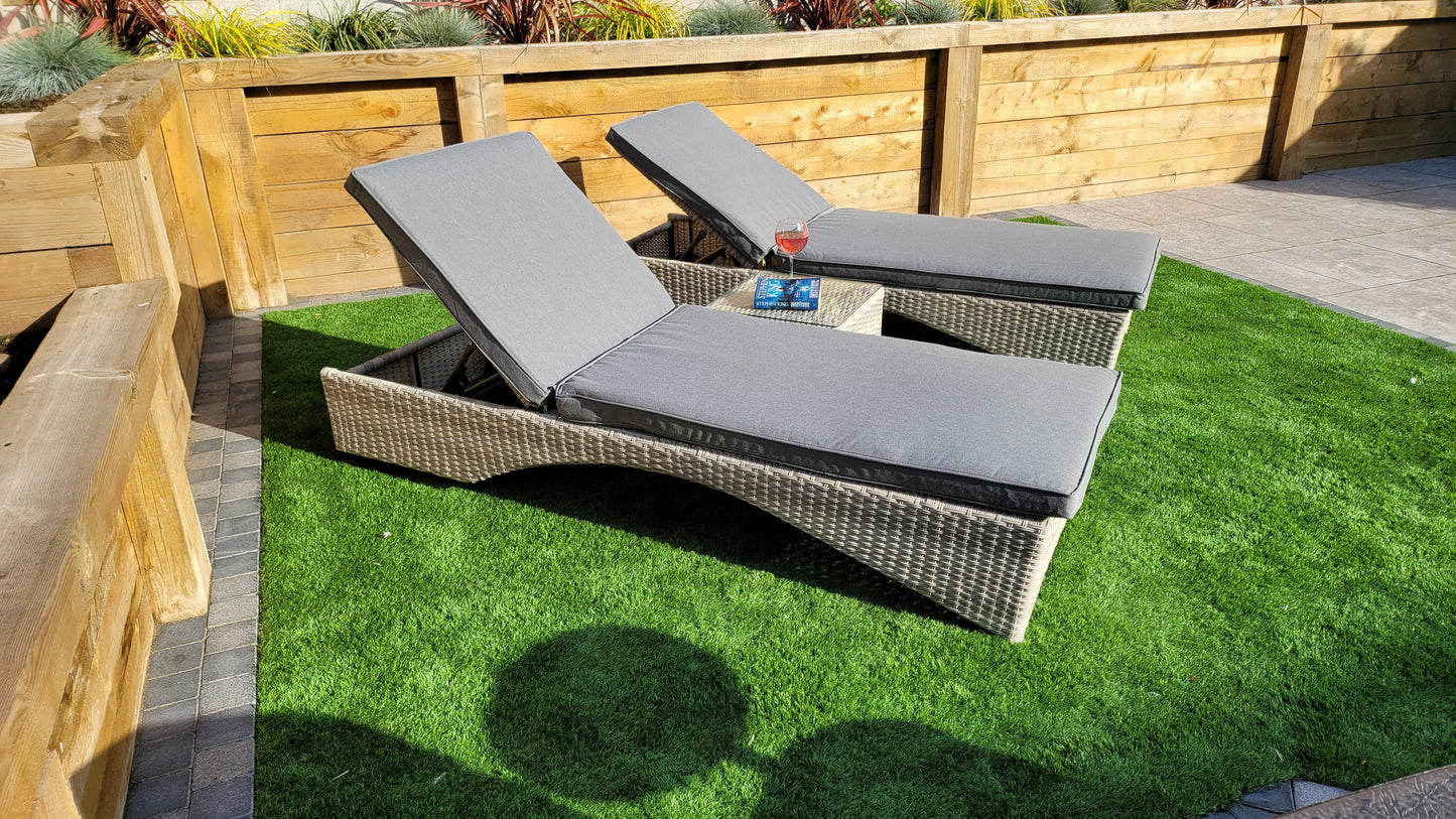 Signature Weave - Outdoor Furniture - Meghan - Sunlounger Set With Drinks Table