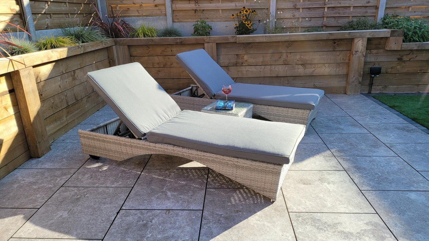 Signature Weave - Outdoor Furniture - Meghan - Sunlounger Set With Drinks Table