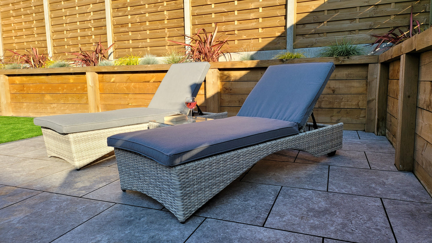 Signature Weave - Outdoor Furniture - Meghan - Sunlounger Set With Drinks Table