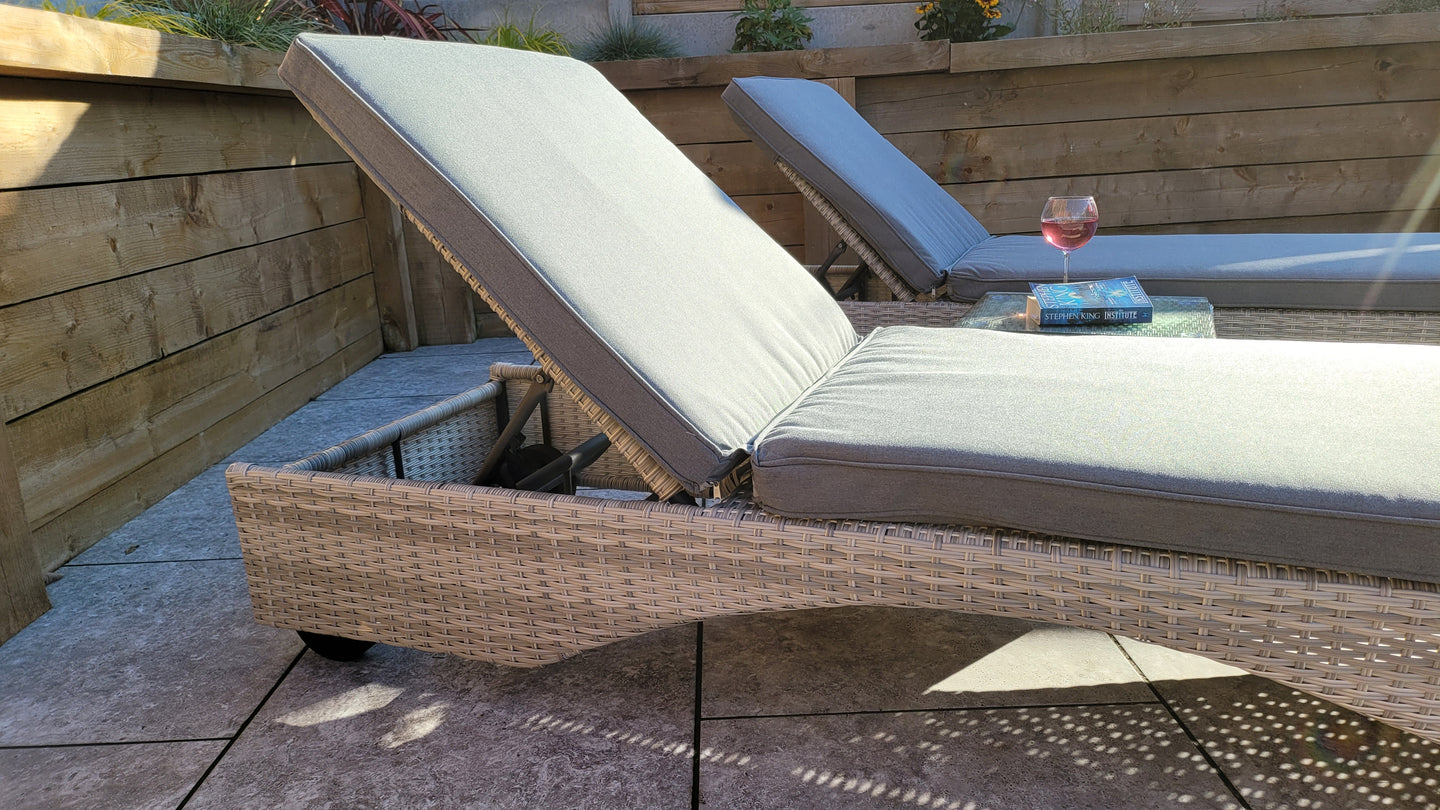 Signature Weave - Outdoor Furniture - Meghan - Sunlounger Set With Drinks Table