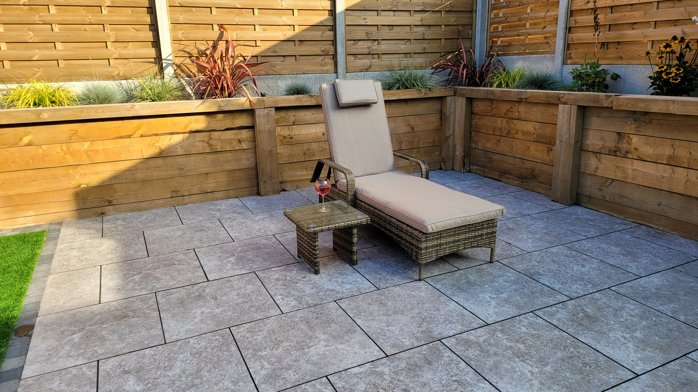 signature Weave - Outdoor Furniture - Savannah - Single Sunlounger With Drinks Table In Natural Brown Weave