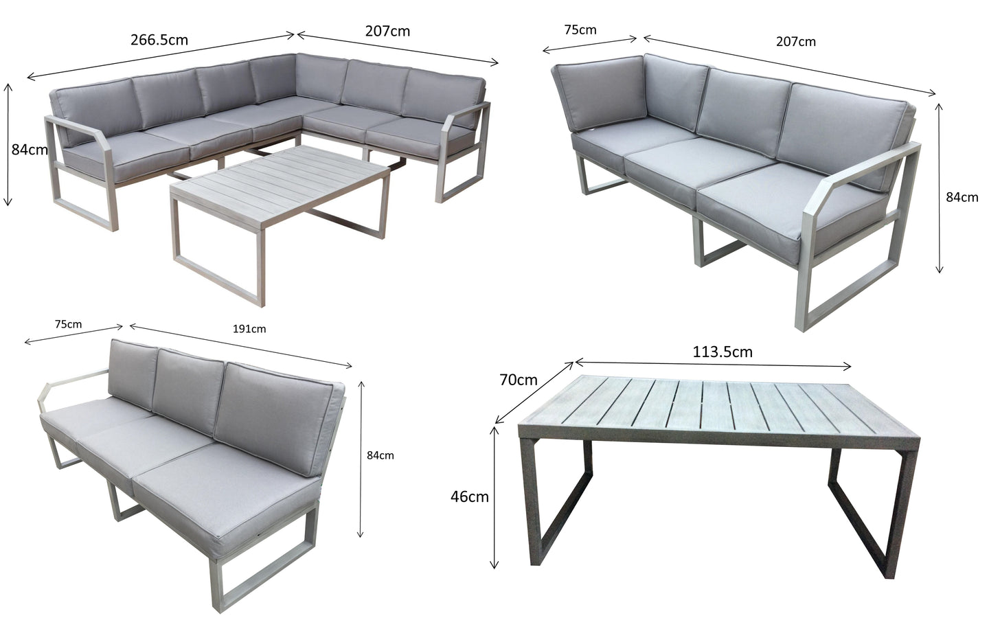 Signature Weave - Alarna Outdoor Grey Corner Lounge Set with Armchair