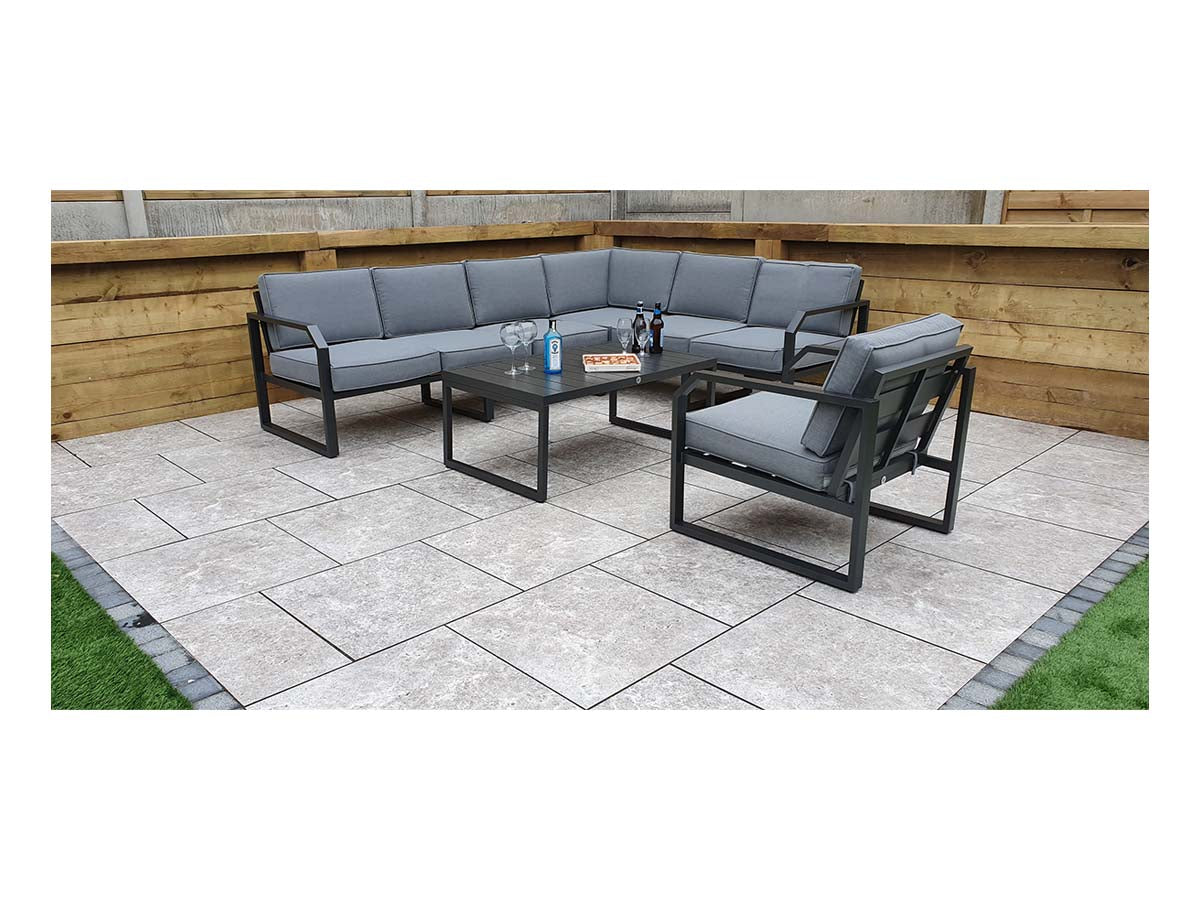 Signature Weave - Alarna Outdoor Grey Corner Lounge Set with Armchair