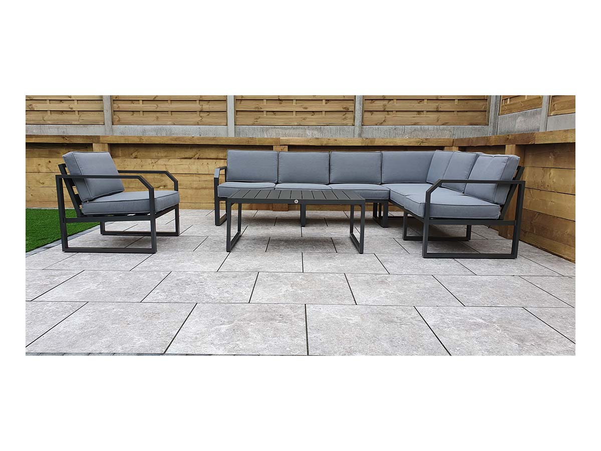 Signature Weave - Alarna Outdoor Grey Corner Lounge Set with Armchair