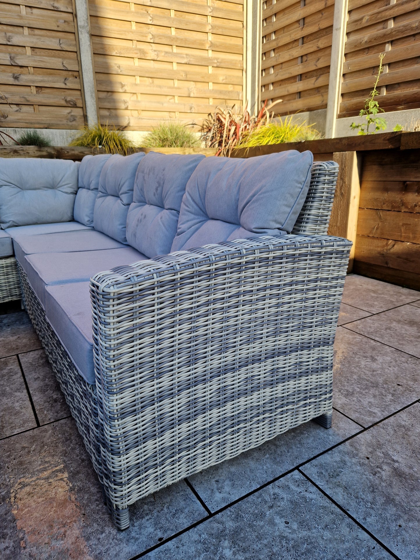 Signature Weave - Outdoor Furniture - Amy - Corner Dining Sofa With 3 Single Armless Chairs