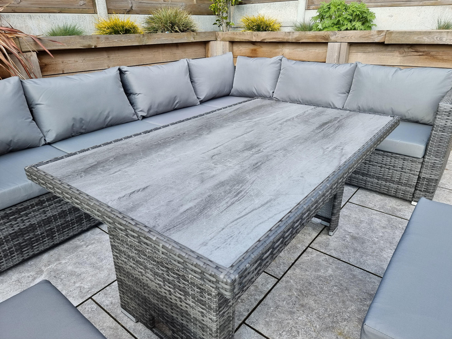 Signature Weave - Catalina Outdoor Corner Dining Sofa Set with Lift Table