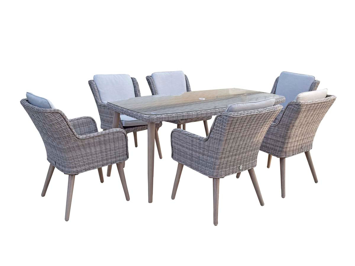 Signature Weave - Danielle Outdoor Grey Rattan Rectangular Dining Set