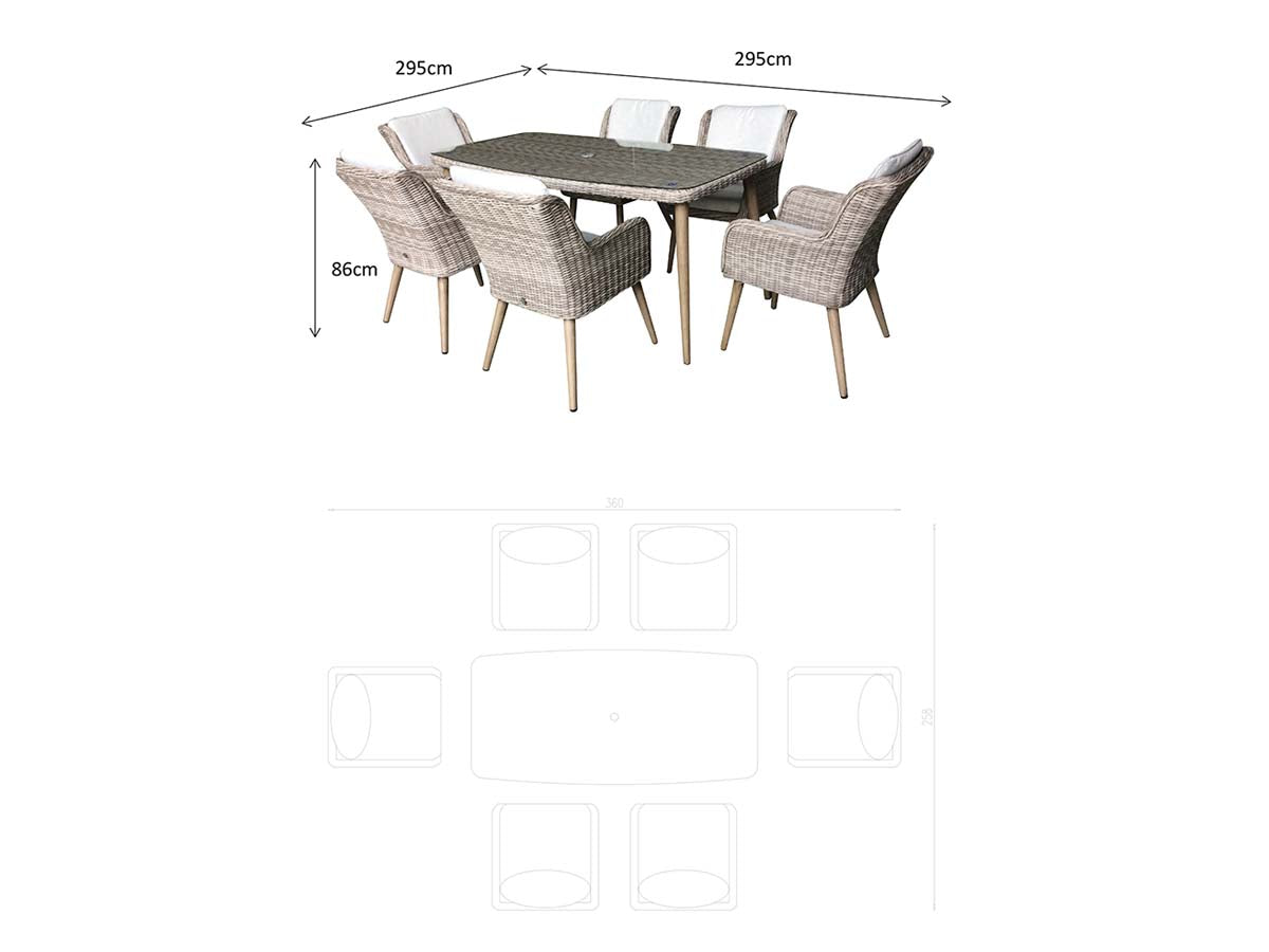 Signature Weave - Danielle Outdoor Grey Rattan Rectangular Dining Set