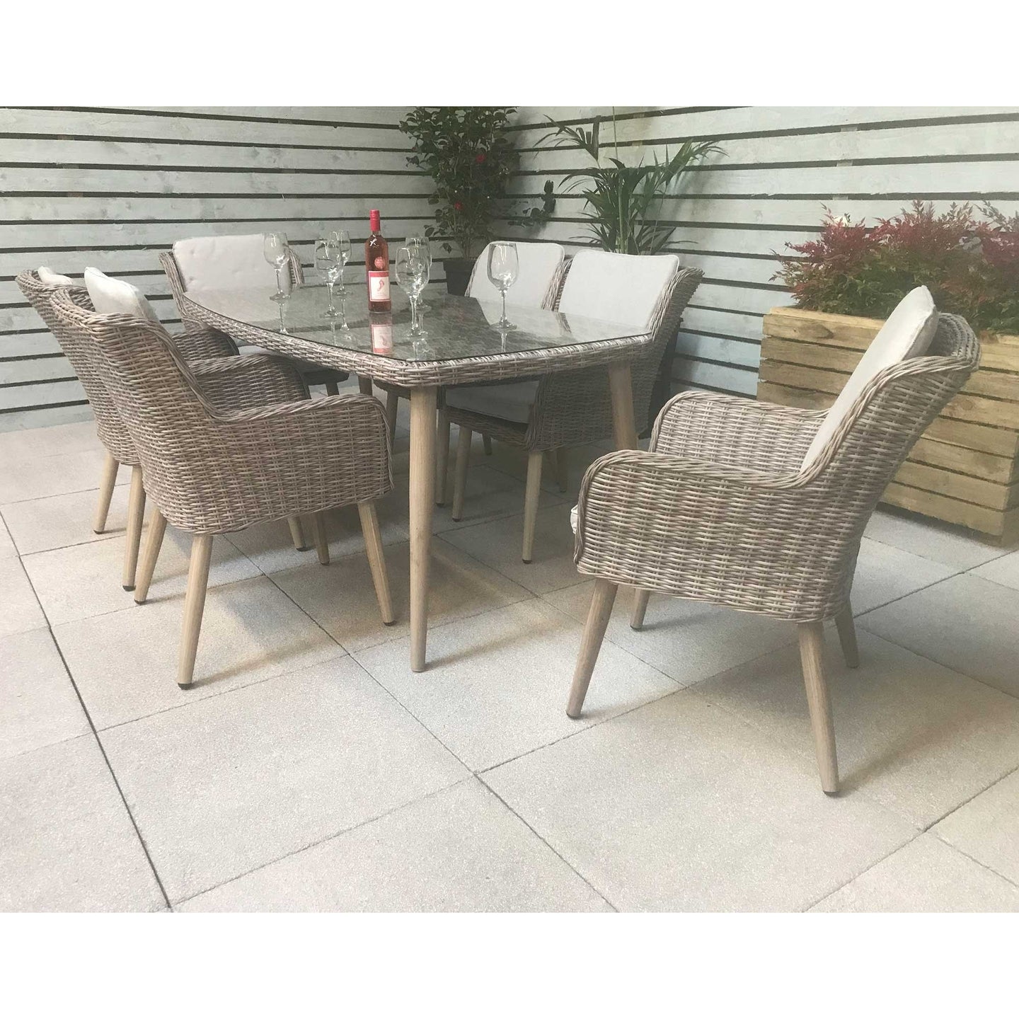 Signature Weave - Danielle Outdoor Grey Rattan Rectangular Dining Set