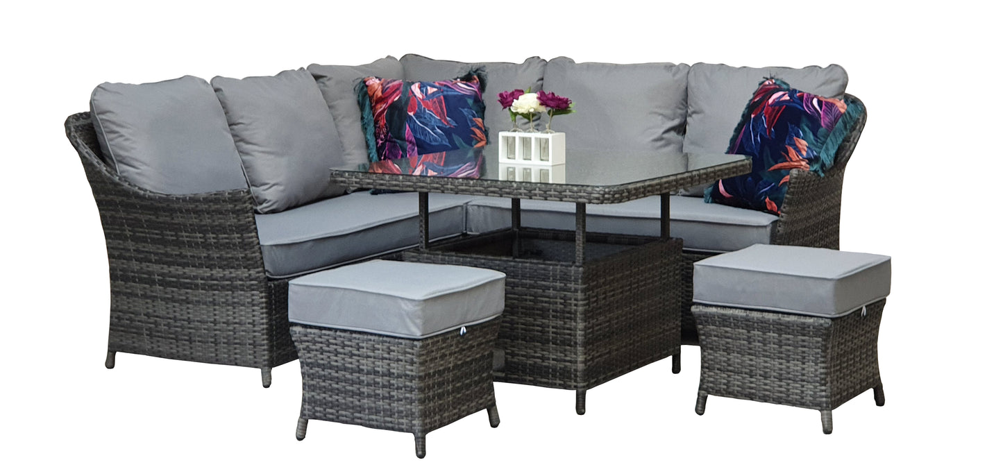 Signature Weave - Outdoor Furniture - Francesca Corner Dining Sofa With Lift Table