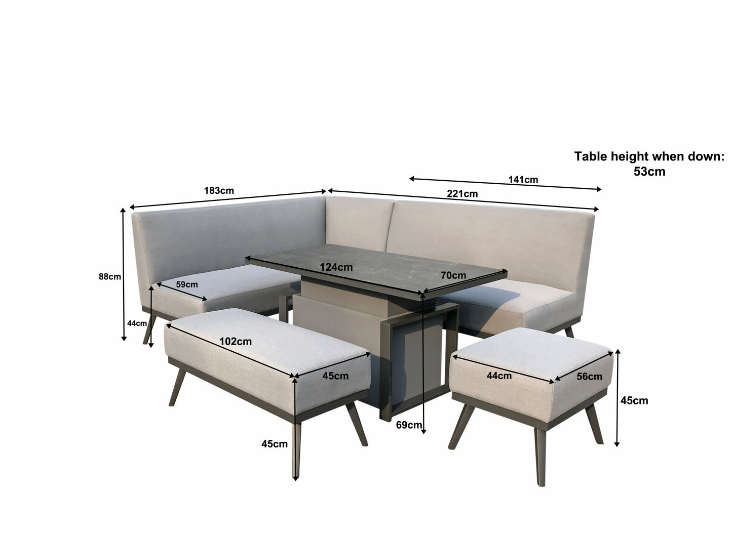 Signature Weave - Kimmie Outdoor Lounge Set with Gas Lift Table