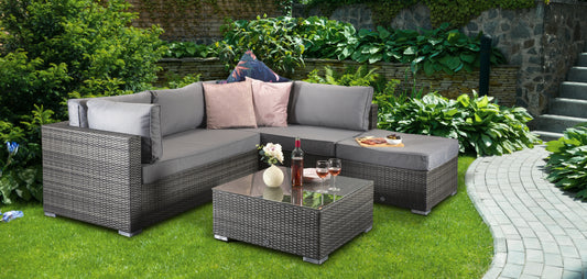 Signature Weave - Outdoor Furniture - Savannah - Corner Sofa In Flat Grey Weave